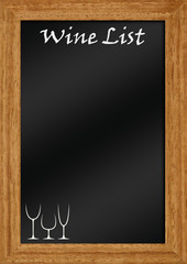 wine list blackboard