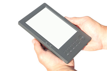 electronic book in hands