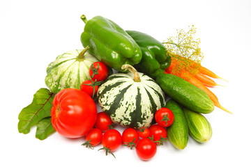 fresh vegetables isolated on white