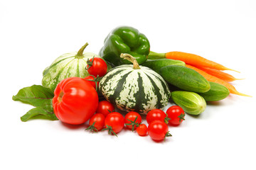 fresh vegetables isolated on white