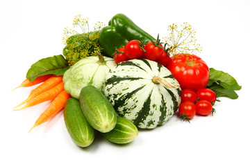 fresh vegetables isolated on white