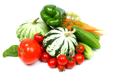 fresh vegetables isolated on white