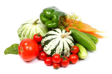 fresh vegetables, isolated on white