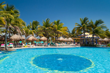 Tropical swimming pool in Mexico