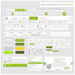 Web design navigation menu pack (green)