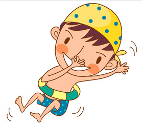 Close-up of boy sitting in tube