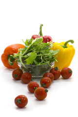 Vegetables on white background