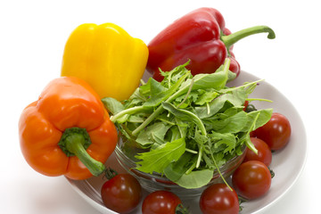 Vegetables on white background