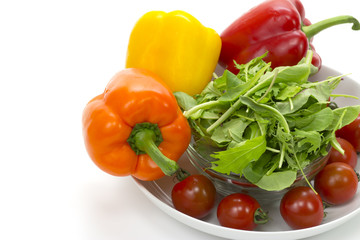Vegetables on white background