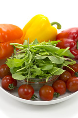 Vegetables on white background