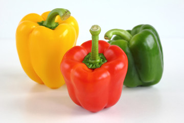 Paprika in drei Farben