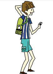 Side view of boy standing