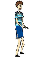 Front view of boys standing