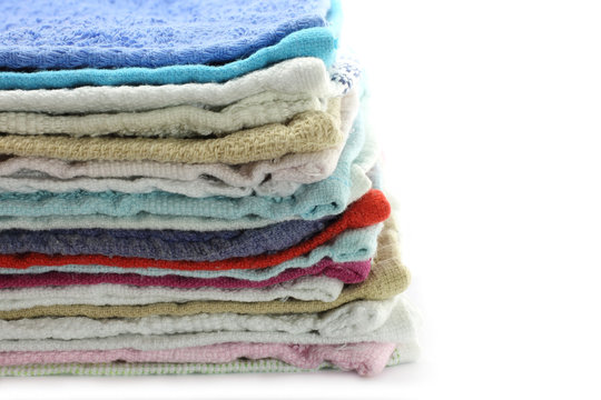 Heap of towels close-up