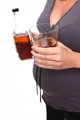 Pregnant Woman With a Glass of Whiskey
