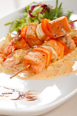 Seafood kebab