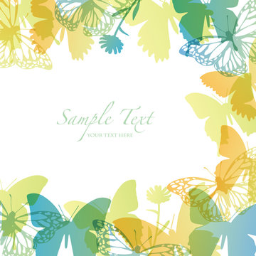 spring background with butterfly