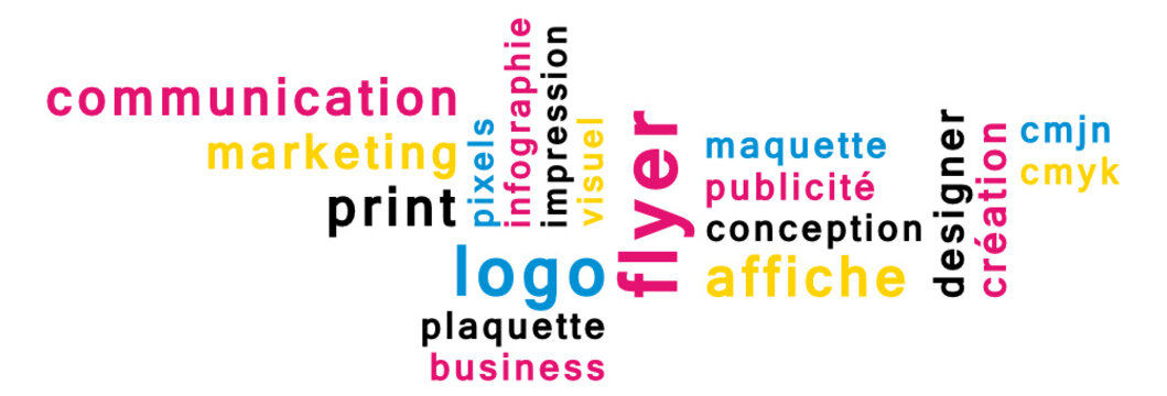 Banni&egrave;re tags design cr&eacute;ation impression