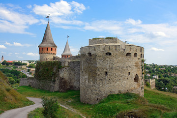Fototapeta na wymiar The medieval fortress in Kamenets Podolskiy, Carpathians