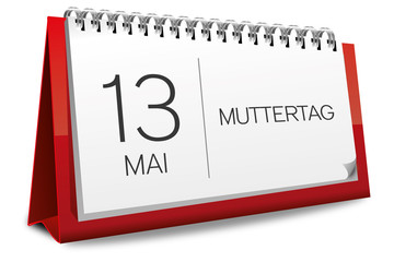 Kalender rot 13 Mai Muttertag