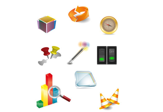 Set of vector design elements  3D icons
