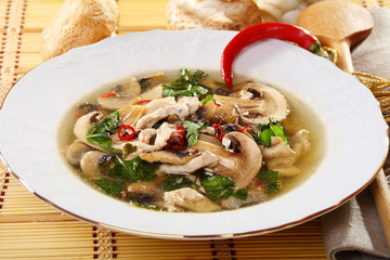 Spicy mushroom soup.