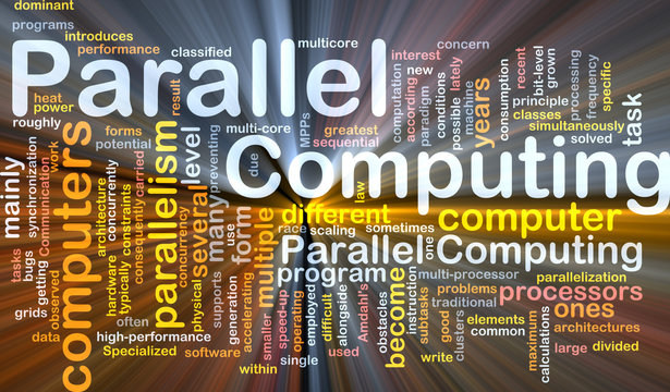 Parallel computing background concept glowing