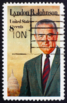 Postage stamp USA 1973 Lyndon B. Johnson