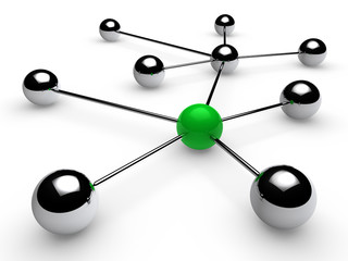 Fototapeta premium 3d chrome green network