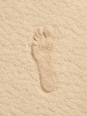 Fototapeta na wymiar footprint at the sand