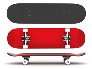 brand new skateboard, pictured on a white background