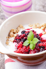 Müsli mit Obst und Joghurt