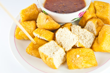 dip fried tofu