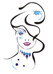 Girl face. Vector illustration