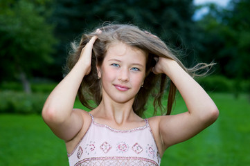 Young girl with long hair