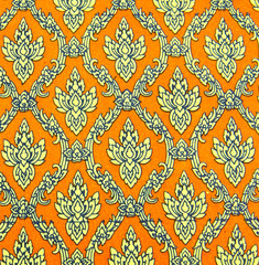 Seamless thai pattern on paper