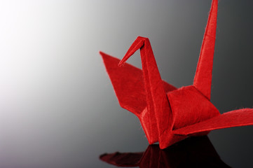 Red origami crane