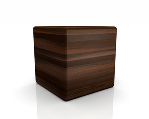 3D Holzwürfel abgerundet - Eiche Moor