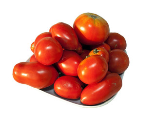 Tomatoes isolated on white background