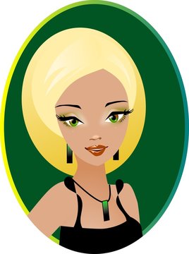 portret pięknej i uśmiecjniętej blondynki