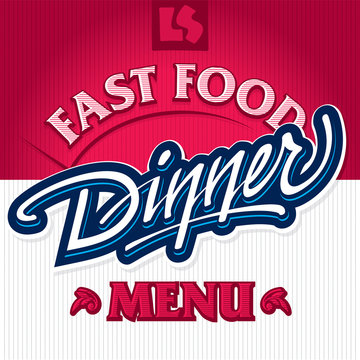 dinner hand lettering design (vector)