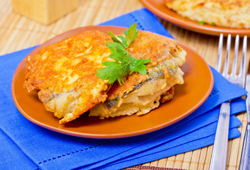 Baked sea fish