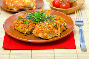 Baked sea fish