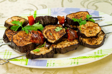 Barbecue of  grill aubergine