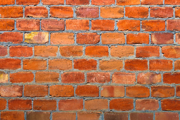 wall of old red bricks