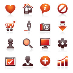 Basic web icons. Black and red series.