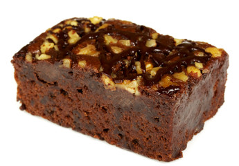 chocolate cake with whiped cream isolated