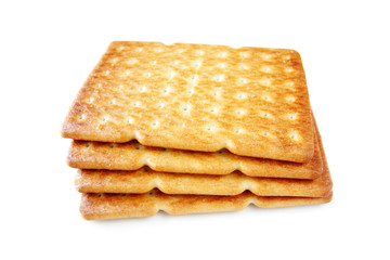 salty cracker isolated on white