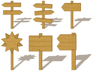 Wood signs, set