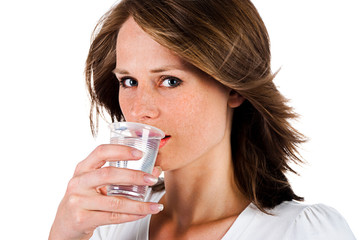 woman drinking water